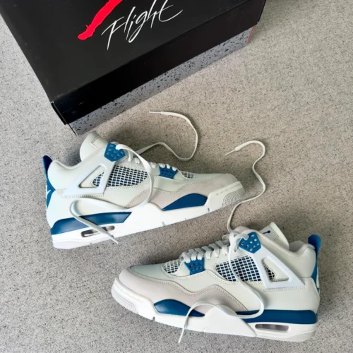 Retro 4 Blanco/Azul/Gris