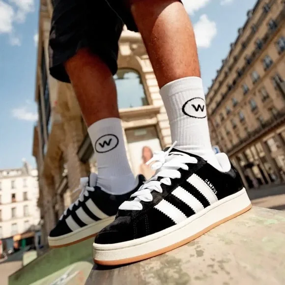 Adidas Campus Negro/Blanco Suela Cafe