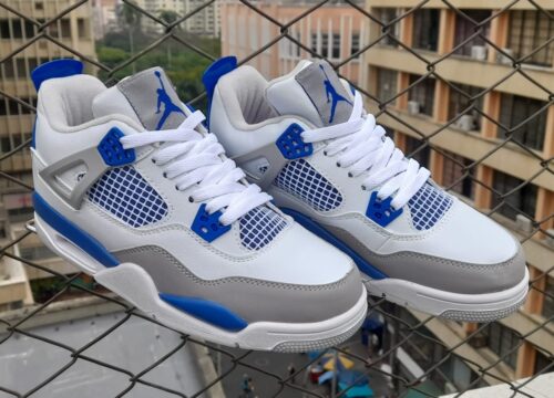 Nike Air Jordan 4 Retro White And Blue